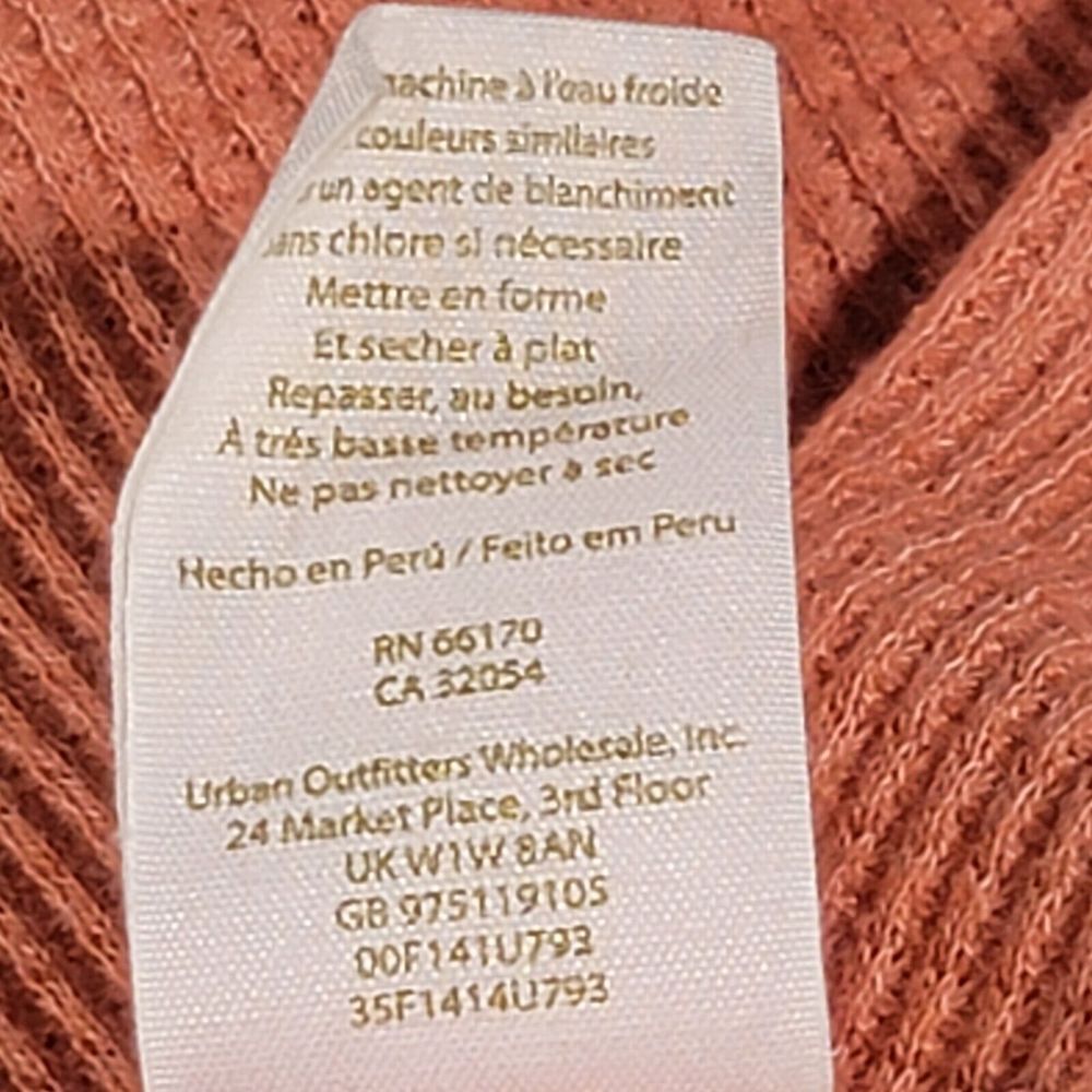 We the Free People Peach Thermal Long Sleeve Shirt Women's Size Small Boho Top - Picture 6 of 7